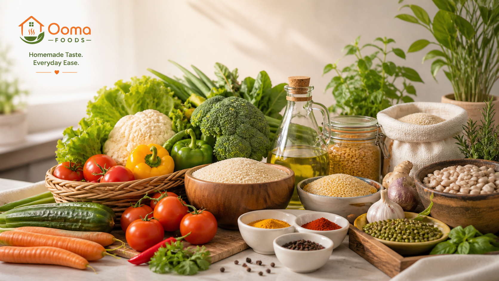 Fresh ingredients for wholesome cooking